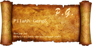 Pilath Gergő névjegykártya